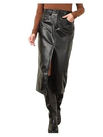 Buy Tandul Women Skirt - Solid Black Regular Below Knee/Midi, Casual ...