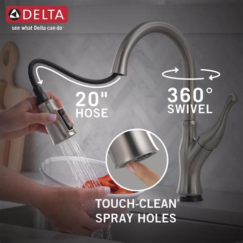 Delta Ophelia Touch2O Spotshield Stainless Single Handle Touch-on Pull ...