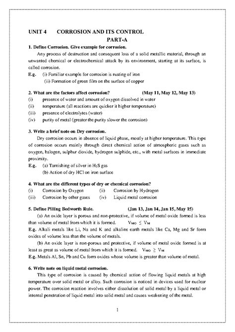 CORR 101 Final Exam Summary: Corrosion Types & Control Methods - Studocu