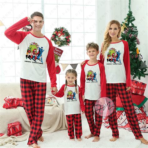 Christmas Onesie Pajamas Batman And Robin Santa Claus - Family ...