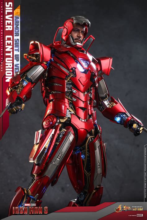 Iron Man 3 Mark XXXIII Silver Centurion Armor Deploys with Hot Toys