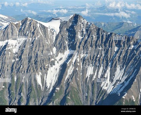 AERIAL VIEW. South-facing side of Mount Grande Casse (elevation: 3855m ...