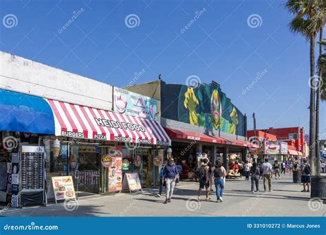 A Gorgeous Spring Landscape at Venice Beach with People Walking Along ...