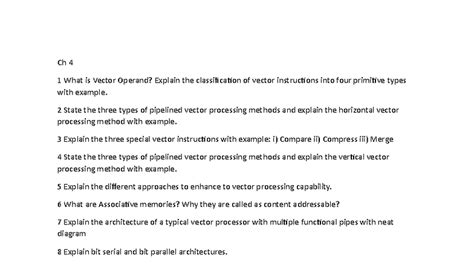 Ch 4 & Ch 5 - Vector Processing & SIMD Computer Assignment - Studocu