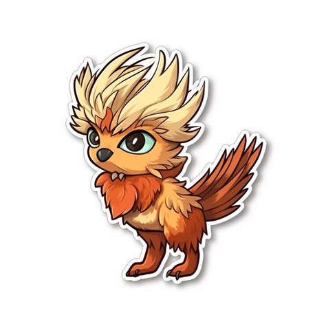 Autocollant de dessin animé d'un petit oiseau mignon avec une IA ...