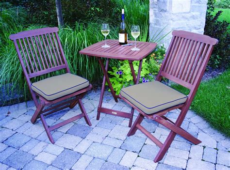 Outdoor Eucalyptus 3 Piece Square Bistro Outdoor Furniture Set - Best ...