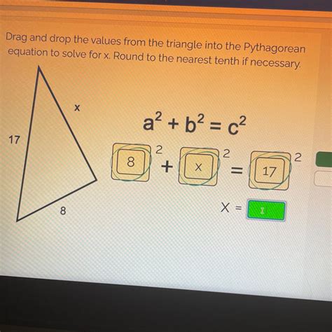 [FREE] 8 squared plus x squared = 17 squared solve for x - brainly.com
