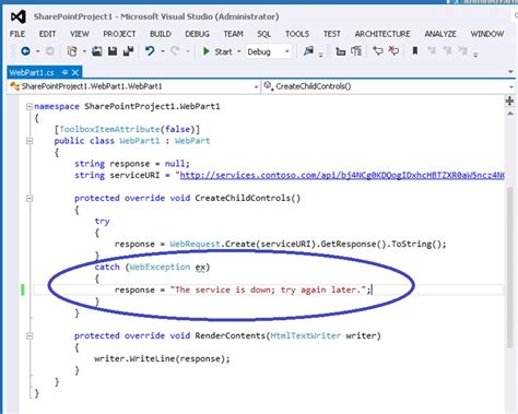 Debugging Unhandled Exceptions 的图像结果
