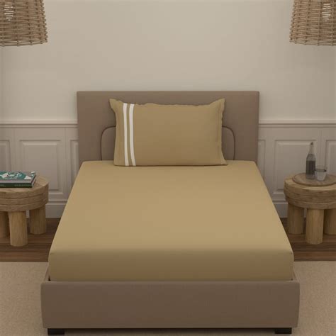 Buy PORTICO Satin Premium Cotton 250TC 2Pc Single Bedsheet Set from ...