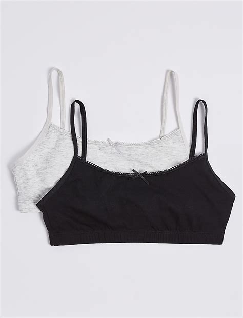 Buy 2 Pack Cotton Cropped Tops (6-16 Years) at Marks & Spencer