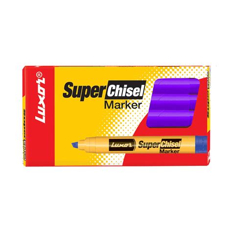 Luxor Super Chisel Marker in Bright Violet, Pack of 10, Perfect for ...
