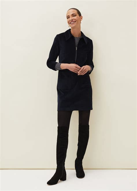 Kirsty Corduroy Zip Front Dress | Phase Eight UK