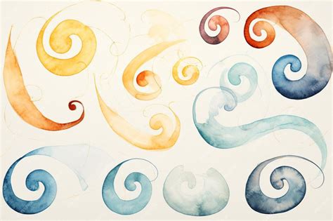 Whimsical Whirls Watercolor Texture Collection simple geometric modern ...