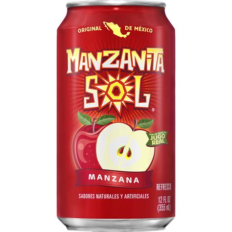 Manzanita Sol Apple Flavored Soda Pop, 12 oz, 12 Pack Cans