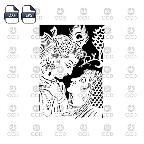 Buy Radha Krishna Indian God Wall Decor Laser Cutting DXF Online in ...