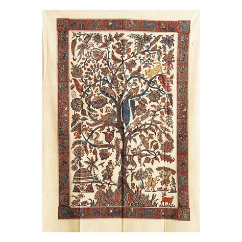 Block Printed Kalamkari - Tree of Life - Tapestry - T2 – Trove Craft India