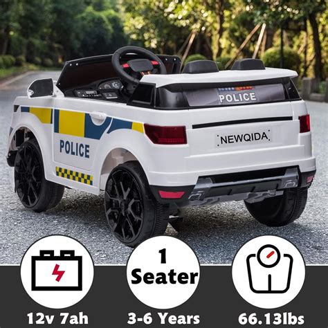 Buy NEWQIDA Kids Electric Police Car 12v 7ah Ride On Car with Remote ...