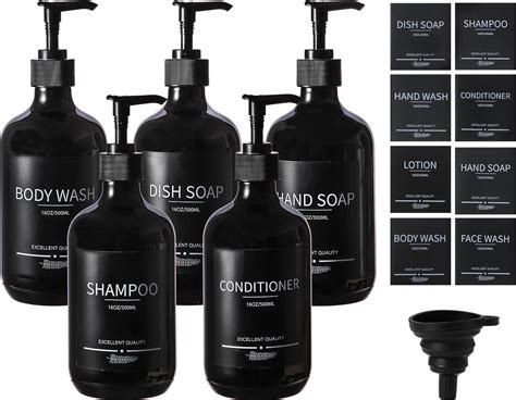 Amazon.com: 20 Pack 22oz 8oz Shower Refillable Dispenser with 20 ...