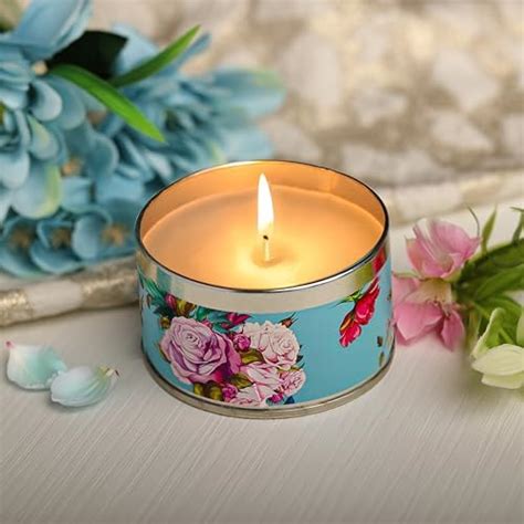 Iris Botanics Tin Candle- Fragrance Tea Rose & Agarwood - 85g (Lilac ...