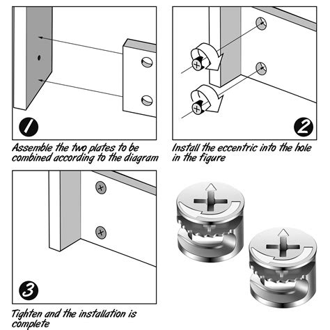 Ripeng 40 Pieces Furniture Cam Lock Fasteners Fittings 15mm x 12mm ...