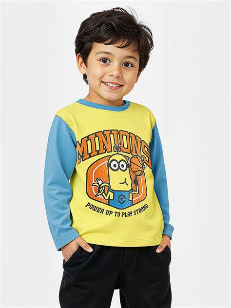 Buy Minions: Varsity Boys Full Sleeve T-shirts Online