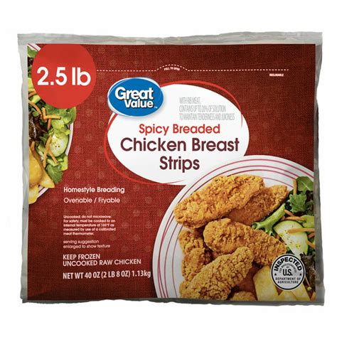 Great Value Spicy Breaded Chicken Breast Strips (40 oz) Delivery or ...