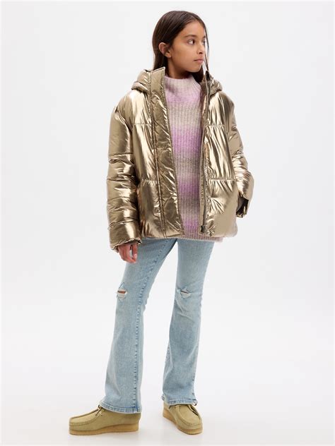 Kids Nylon Shine Puffer Jacket | Gap