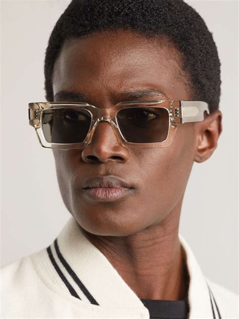 SAINT LAURENT EYEWEAR Rectangular-Frame Acetate Sunglasses for Men | MR ...