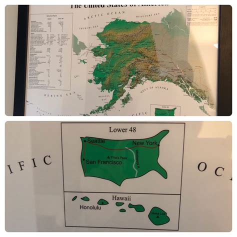 Passive aggressive Alaskan map of the lower 48 and Hawaii : r/ShittyMapPorn