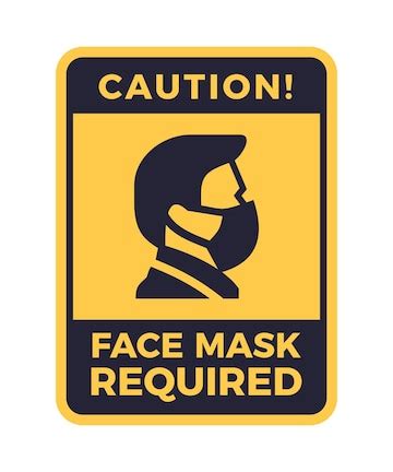 Notice sticker face mask required18 | Premium Vector
