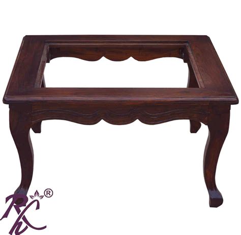 Solid Wood Square Shape Centre Table Glass Top – RAJ HANDICRAFT