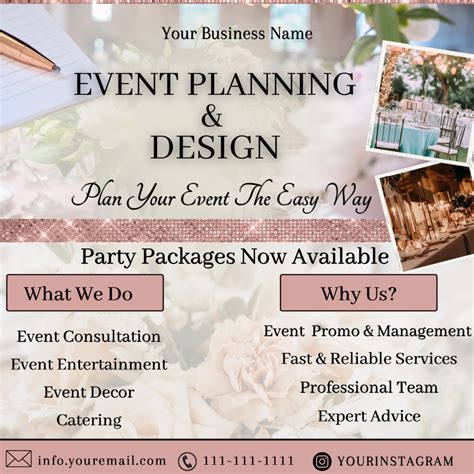Event Planner Flyer, Wedding Planner, Event Flyer, Event Planning ...
