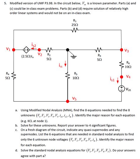 5. Modified version of UMF P3.98. In the circuit | Chegg.com