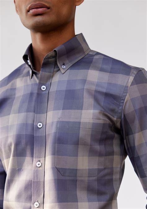 Lead Black and Muted Grey Dupplin Checked Shirt – Black & Blanc