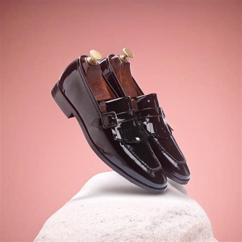 THE MARCO PATENT KILTIE MONKSTRAP IN BLACK
