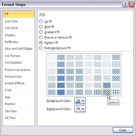 Image result for PowerPoint How to Change Pattern Fill Size