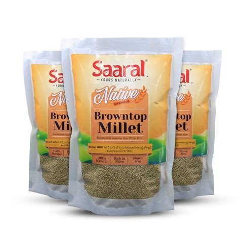 Saaral Browntop Millet Natural Grains, 1.5kg (500g x 3 Packs) - (Chotti ...