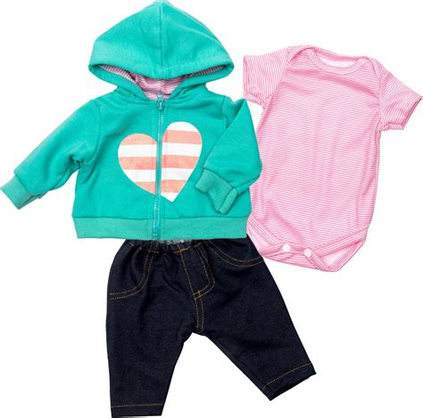 Amazon.com: 16-18 Inch Reborn Baby Doll Clothes Girl Outfits 3 Pieces ...