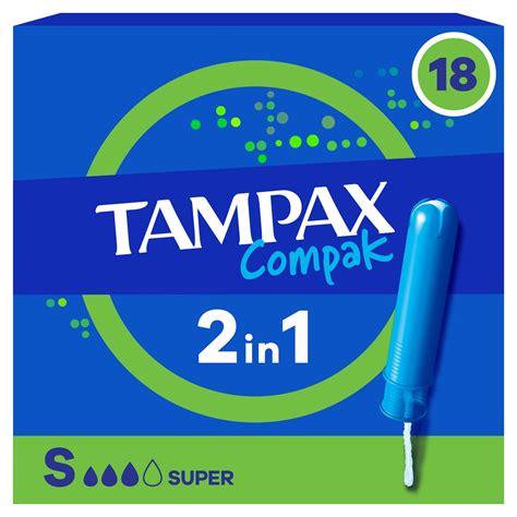 Tampax Compak Super Tampons With Applicator X18 | Womens Toiletries ...