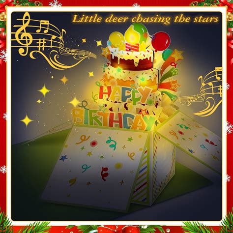 Buy DTESL birthday card 3D Pop Up with Light and Music, birthday cards ...