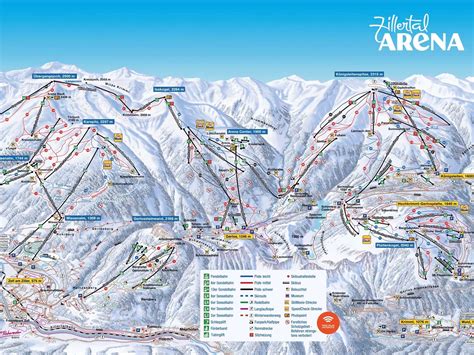Ski map of Zillertal Arena