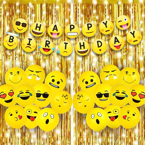 Buy Party Propz Emoji Theme Birthday Decoration Kit - Pack of 54Pcs ...