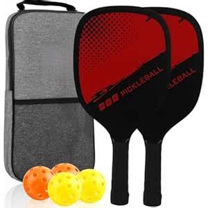 KNK Premium Wooden Pickleball Paddles Set With 4 Balls, Carry Bag ...