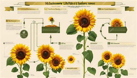 Life cycle of a sunflower plant diagram for science education | Premium ...
