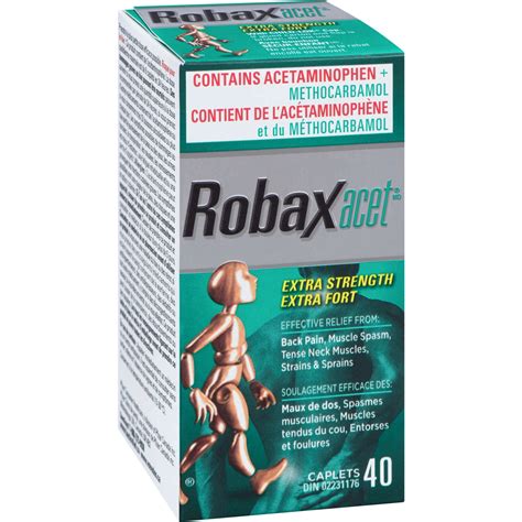 Robaxacet Extra Strength Pain Relief for Back, Muscle, Neck Pain - 400mg Methocarbamol, 500mg ...