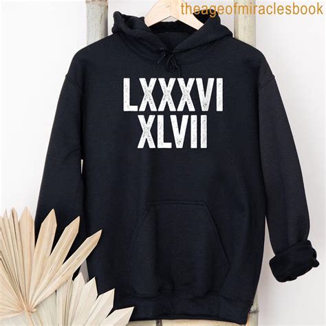 Womens 86 47 Lxxxvi Xlvii Roman Numerals Subtle Anti Trump T-shirt