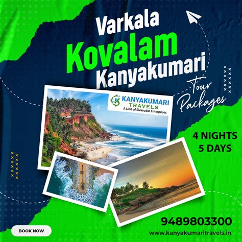 9489803300 | 4 Nights 5 Days Varkala Kovalam and Kanyakumari Tour ...