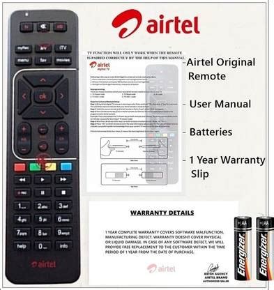 Airtel DTH 100% Genuine HD Recording Universal (Works With All Tv ...