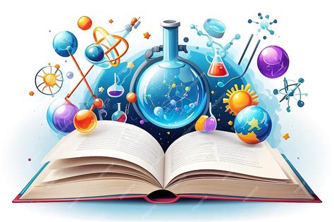 Premium Photo | Illustration of open book with science elements on ...