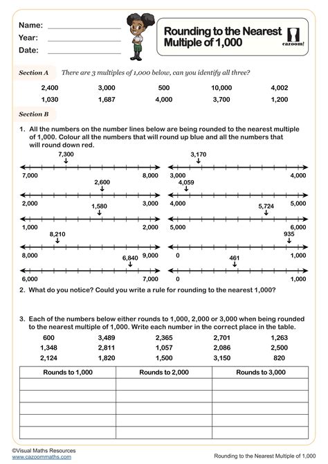 Rounding To The Nearest Thousand Worksheets Round To The Nearest 10